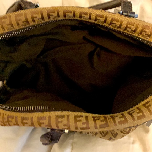 Authentic FENDI Zucchino  Hand Boston Bag Purse - Picture 9 of 9